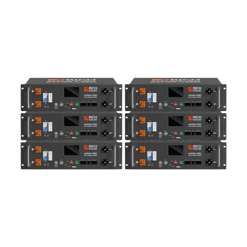 RICH SOLAR ALPHA 5 PRO 51.2V 100Ah LiFePO4 Server Rack Battery – 5.12kWh Premium 48V Lithium Energy Storage Battery