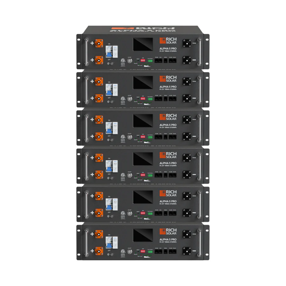RICH SOLAR ALPHA 5 PRO 51.2V 100Ah LiFePO4 Server Rack Battery – 5.12kWh Premium 48V Lithium Energy Storage Battery