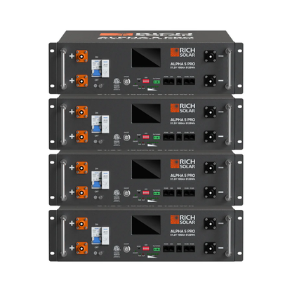 RICH SOLAR ALPHA 5 PRO 51.2V 100Ah LiFePO4 Server Rack Battery – 5.12kWh Premium 48V Lithium Energy Storage Battery