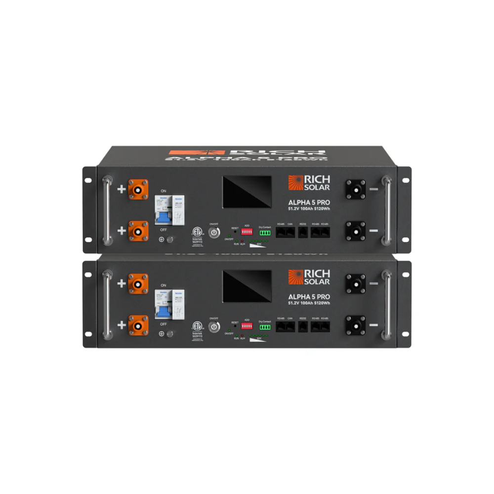 RICH SOLAR ALPHA 5 PRO 51.2V 100Ah LiFePO4 Server Rack Battery – 5.12kWh Premium 48V Lithium Energy Storage Battery