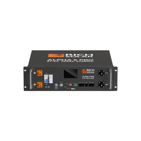 RICH SOLAR ALPHA 5 PRO 51.2V 100Ah LiFePO4 Server Rack Battery – 5.12kWh Premium 48V Lithium Energy Storage Battery
