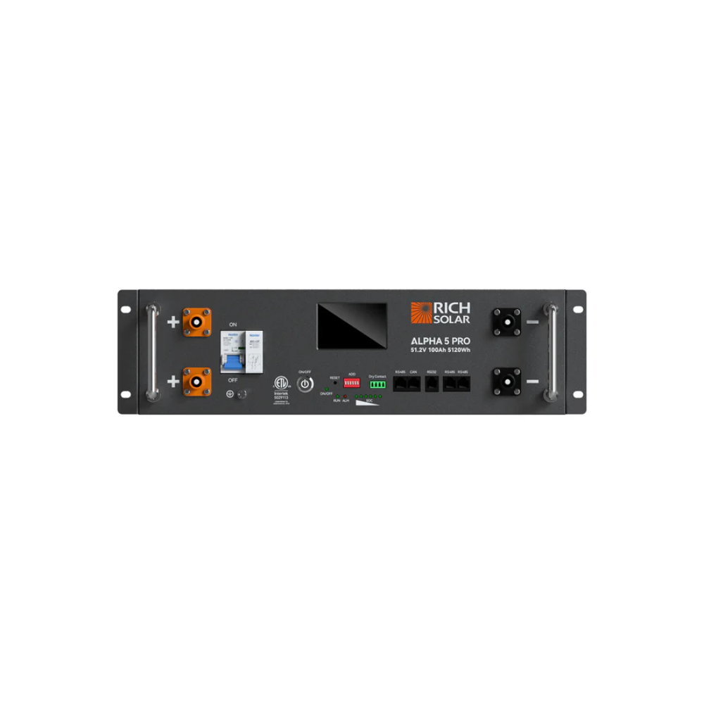 RICH SOLAR ALPHA 5 PRO 51.2V 100Ah LiFePO4 Server Rack Battery – 5.12kWh Premium 48V Lithium Energy Storage Battery