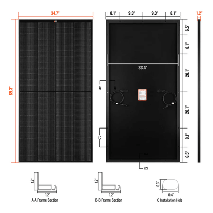 RICH SOLAR MEGA 335 PRO 335 Watt Solar Panel | Premium Grid-Tie & Off-Grid Solar Panel