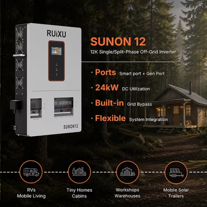 RUiXU SUNON12 12kW Single/Split-Phase Off-Grid Inverter | UL1741 Certified